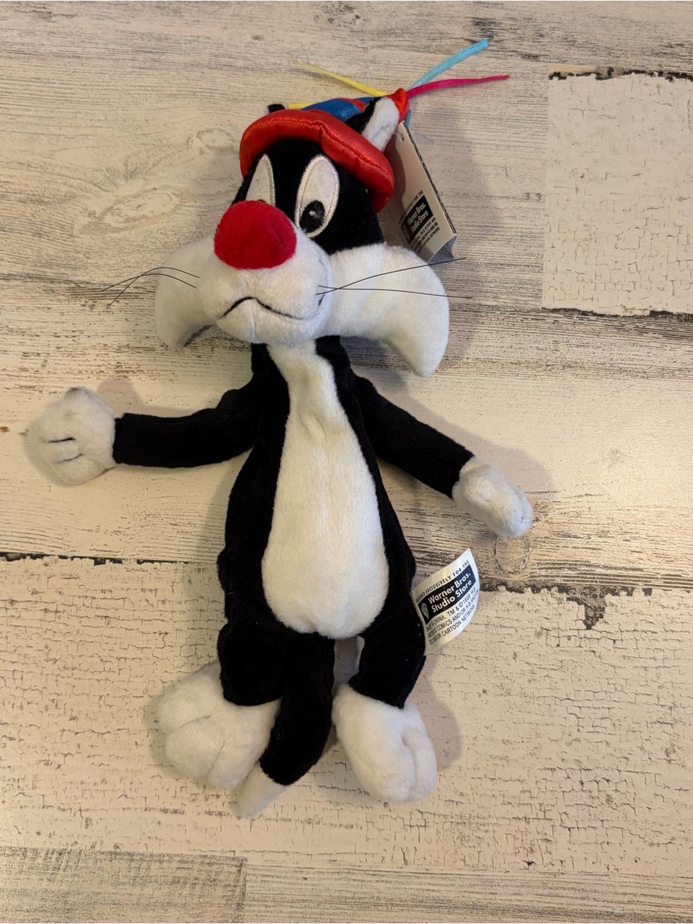 Vintage Warner Bros. Studio Store Sylvester the Cat Birthday Bean Bag Plush NEW